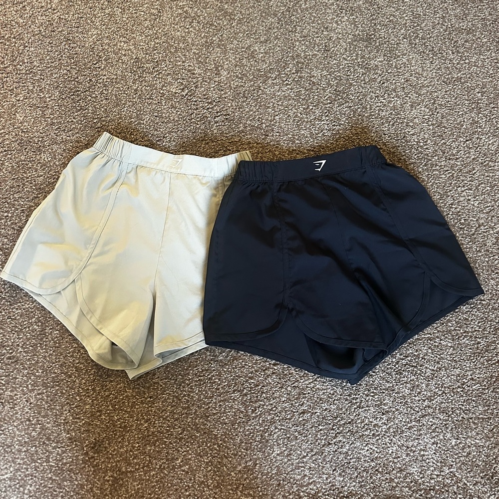 Set of Two Athletic Shorts in Black and Cream